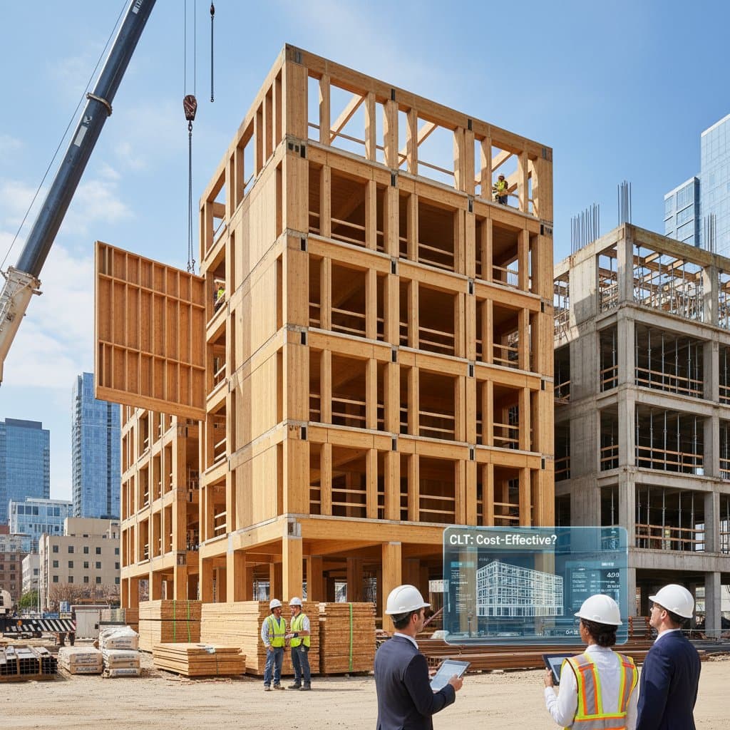 Featured image for CLT Construction Costs vs Concrete and Steel in 2026