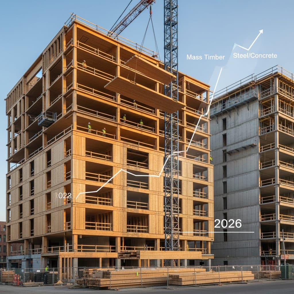 Featured image for Mass Timber Cost Parity Expected by 2026