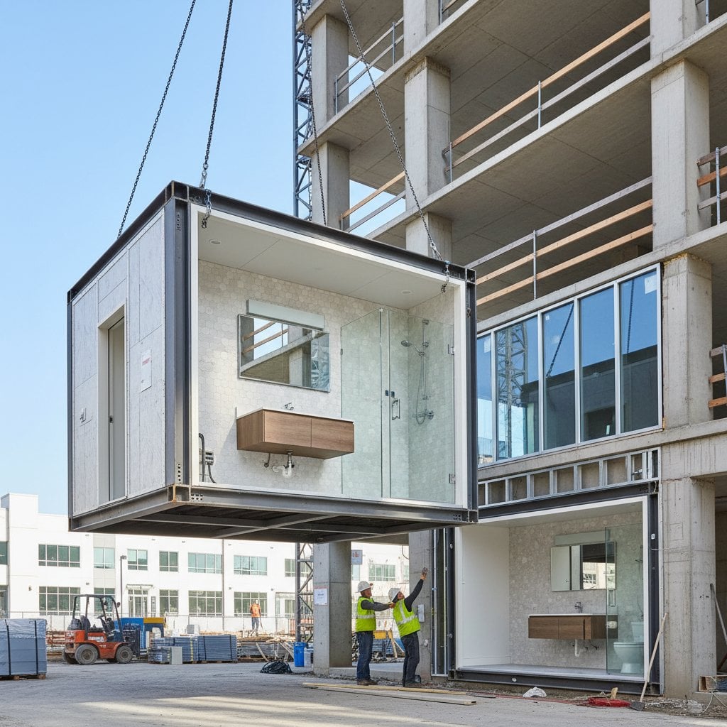 Featured image for Prefab Bathroom Pods Cut Construction Time in Half