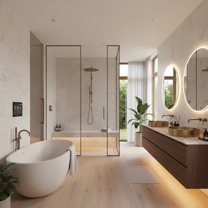 Featured image for Luxury Spa Bathroom Costs: $45K to $150K in 2026