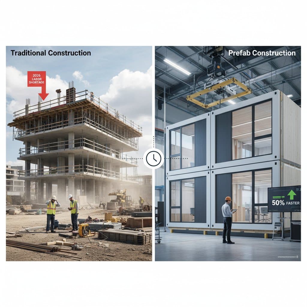Featured image for Prefab Cuts Construction Time in Half Despite Labor Shortage