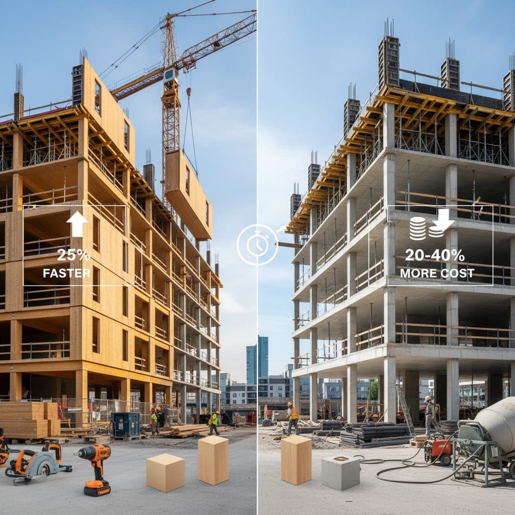 Featured image for Mass Timber Costs Double Traditional Framing Rates